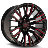 20" Force Off-Road Wheels F48 Gloss Black with Red Milled Rims