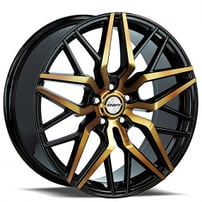 20" Staggered Shift Wheels Spring Black with Bronze Machined Face Rims 