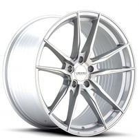 19" Varro Wheels VD18X Gloss Silver with Brushed Face Spin Forged Rims 
