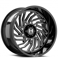 22" Hostile Wheels H140 Twister Black Milled Off-Road Rims