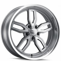 22" Ridler Wheels 608 Grey with Milled Spokes and Diamond Lip Rims