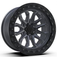 17" TIS Wheels 556AB Satin Anthracite with Black Simulated Bead Ring 6 Spoke Off-Road Rims