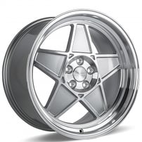 20x9/10.5" Ace Alloy C917 SL-5 Gloss Silver with Machined Face Wheels (Blank) 