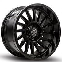 20" Thret Off-Road Wheels 902 Omega Gloss Black Rims