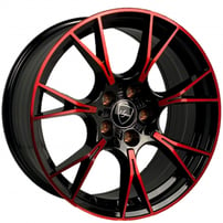 18" Elegant Wheels E006 Gloss Black with Candy Red Face Rims