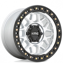 20" KMC Wheels KM549 GRS Machined with Satin Black Lip Off-Road Rims