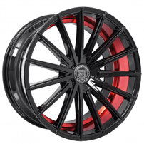 22" Lexani Wheels Pegasus Gloss Black with Red Tint Accent Rims 