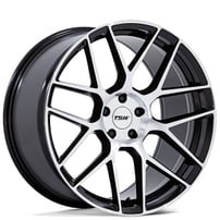 22" Staggered TSW Wheels TW002 Lasarthe Gloss Black Machined Flow Formed Rims