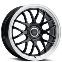 20" Vision Wheels 478 Alpine Gloss Black with Brushed Lip Rims
