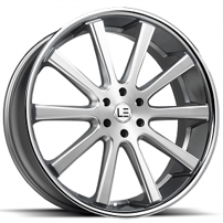 22" Luxxx Alloys Wheels Lux LE13 Brushed Face Milled with SS Lip Rims