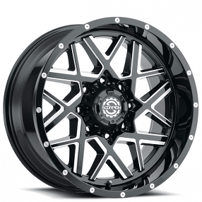 22" Scorpion Wheels SC-28 Black Milled Off-Road Rims 