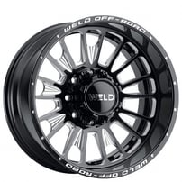20" Weld Off-Road Wheels Scorch W121 Gloss Black Milled Rotary Forged Rims