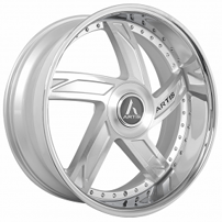 22" Staggered Artis Wheels Vestavia XL Silver Machined with SS Lip Rims