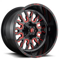 18" Fuel Wheels D612 Stroke Gloss Black with Candy Red Off-Road Rims 
