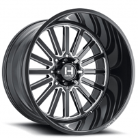 22" Hostile Wheels H127 Titan Black Milled Off-Road Rims