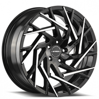 24" Strada Wheels Nido Gloss Black with Machined Tips Rims 