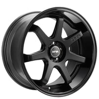 18" Staggered F1R Wheels FC7 Matte Black with Gloss Black Lip Rims