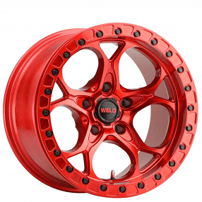 17" Weld Off-Road Wheels Ledge W906 Beadlock Candy Red with Candy Red Ring Rims