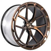 22x9/10.5" AC Forged Wheels ACM3 Brushed Bronze with Gloss Black Window and Inner Aero Disc Lip Monoblock Forged Rims (Blank, Custom Offset)