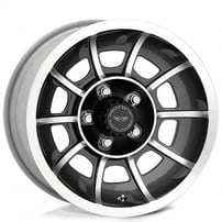 15" American Racing Wheels Vintage VN47 Vector Anthracite Machined Rims