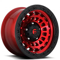 17" Fuel Wheels D632 Zephyr Candy Red with Matte Black Ring Off-Road Rims 