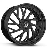 19" Staggered Forgiato Wheels Concentrati-FF Gloss Black Forged Rims