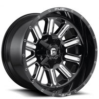 18" Fuel Wheels D620 Hardline Gloss Black Milled Off-Road Rims 