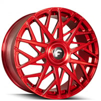 24" Staggered Forgiato Wheels Blocco-M Candy Red Forged Rims