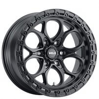 17" Weld Off-Road Wheels Ledge 6 W108 Satin Black with Satin Black Ring Rotary Forged Rims
