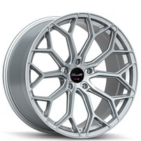 22" Staggered Gianelle Wheels Monte Carlo Gloss Silver with Machined Face Rims 