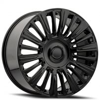 22" Escalade Platinum Wheels FR 91 Gloss Black OEM Replica Rims