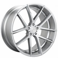 22" Staggered Lexani Wheels Stuttgart Silver with Machined Tips Rims 