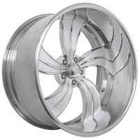 24" Intro Wheels Twisted Vista II Exposed 5 Polished Welded Billet Rims 