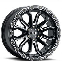 17" Vision Wheels 405 Korupt Gloss Black with Milled Spoke Off-Road Rims