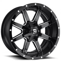 22" Fuel Wheels D610 Maverick Gloss Black Milled Off-Road Rims 