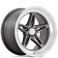 18" American Racing Wheels Vintage VN514 Groove Anthracite with Diamond Cut Lip Rims