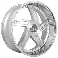 24" Staggered Artis Wheels Vestavia XL Silver Machined with SS Lip Rims