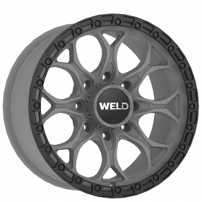 20" Weld Off-Road Wheels Ledge 8 W107 Satin Gunmetal with Satin Black Ring Rotary Forged Rims
