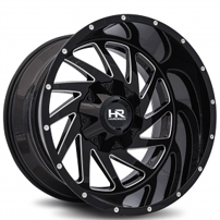 20" Hardrock Wheels H704 Crusher Gloss Black Milled Off-Road Rims 