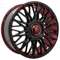 20" Lexani Wheels Newport-XL Custom Gloss Black with Red Accents Rims