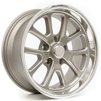 17" Resto Wheel Co R101 Laguna Textured Gunmetal Center with Milled Window and Diamond Cut Lip Rims  