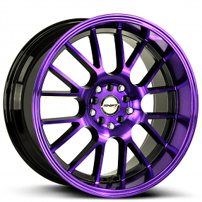 18" Shift Wheels Crank Gloss Black with Purple Machined Rims