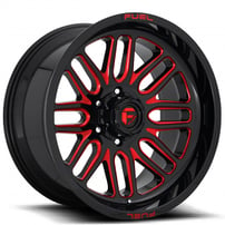 20" Fuel Wheels D663 Ignite Gloss Black with Candy Red Off-Road Rims