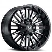 20" Luxxx HD Wheels LHD23 Gloss Black Milled Off-Road Rims