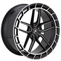 20" Impact Racing Wheels 611 Gloss Black Milled with Machined Lip Rims