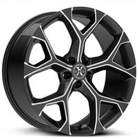 20" Xcess Wheels X05 5 Flake Gloss Black Milled Rims