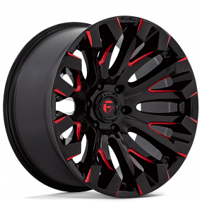 20" Fuel Wheels D829 Quake Gloss Black with Red Milled Off-Road Rims