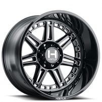 22" Hostile Wheels H124 Lunatic Black Milled Off-Road Rims