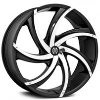 22x8.5" Massiv Wheels 920 Turbino Black with Chrome Accents Rims