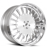 22" Staggered Forgiato Wheels Calibro Polished Face with Chrome Lip Forged Rims